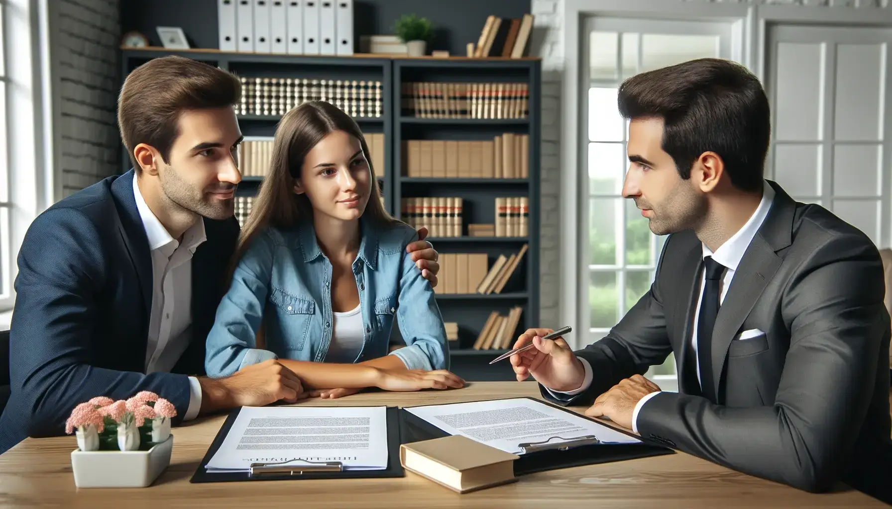 What Happens If I Can'T Close On My Toronto House? 4 What Happens If I Can'T Close On My Toronto House? 3 Dall·e 2024 05 16 21.16.56 A Real Estate Lawyer Sitting At A Desk With A Couple Discussing Legal Documents And Providing Advice. The Lawyer Is Dressed In Professional Attire An B