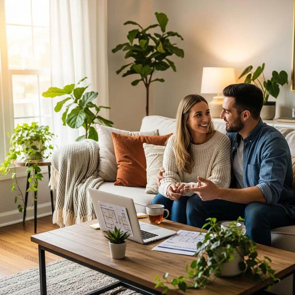 First Time Home Buyer Closing Costs In Ontario: Complete Guide To Fees, Taxes, And Legal Process 5 Young Couple Discussing First Home Purchase In A Cozy Living Room 6B6Bfec3 51Bd 4B66 B46C 271046F52F7C