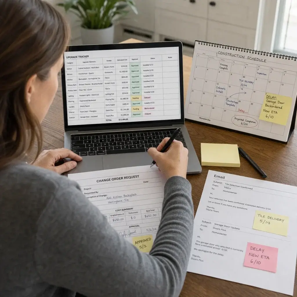 Homeowner Tracking Upgrades, Change Orders, And Delays On Paperwork.