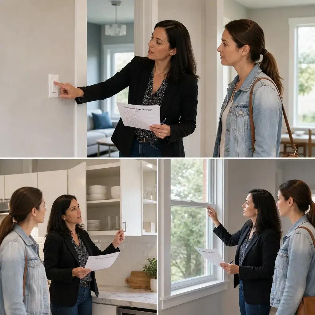 Final Walk Through Before Settlement In Ontario: Checklist + What To Do If You Find Problems 4 Buyer And Agent Checking Rooms With A Final Walk-Through Checklist.