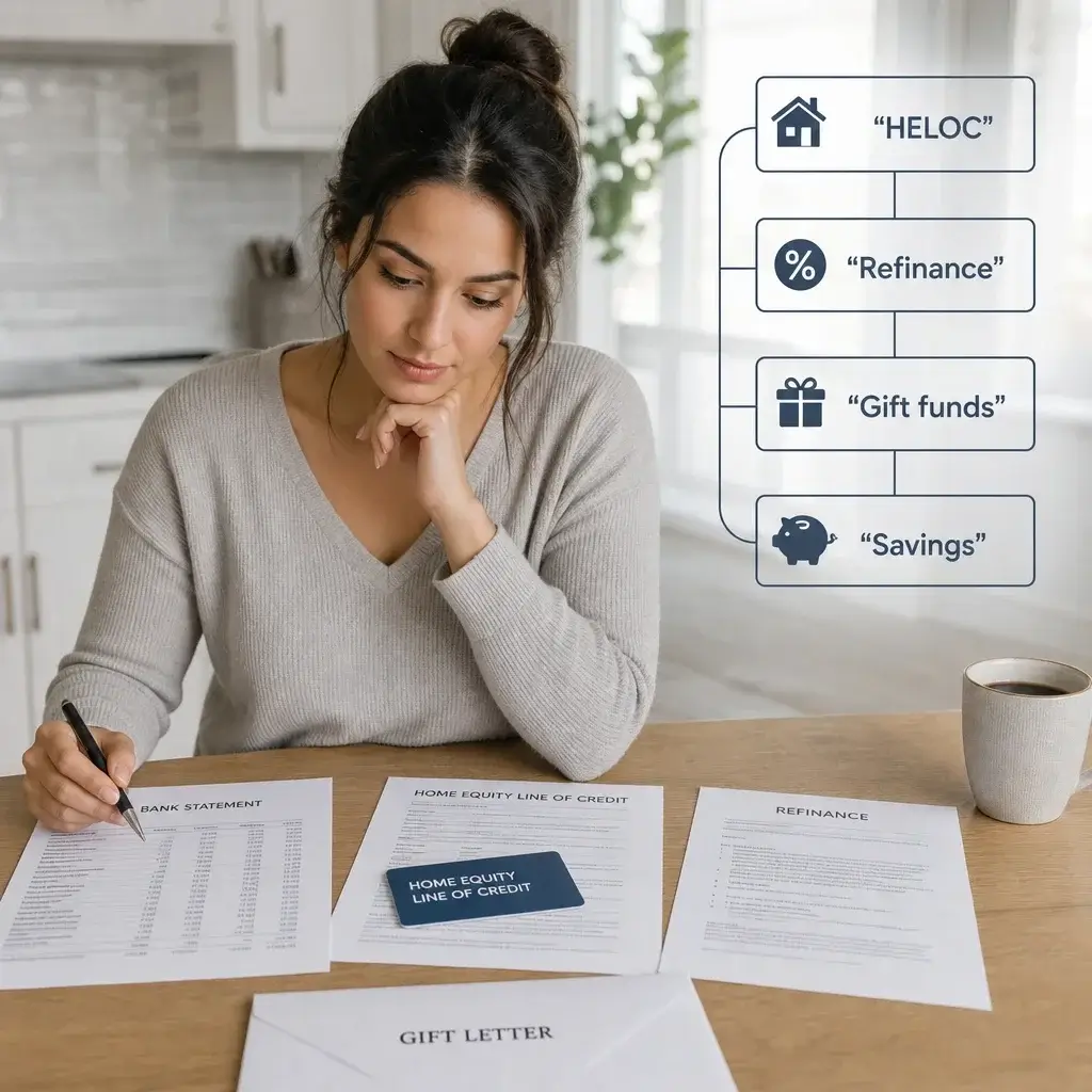 Homeowner Reviewing Different Sources Of Down Payment Funds.