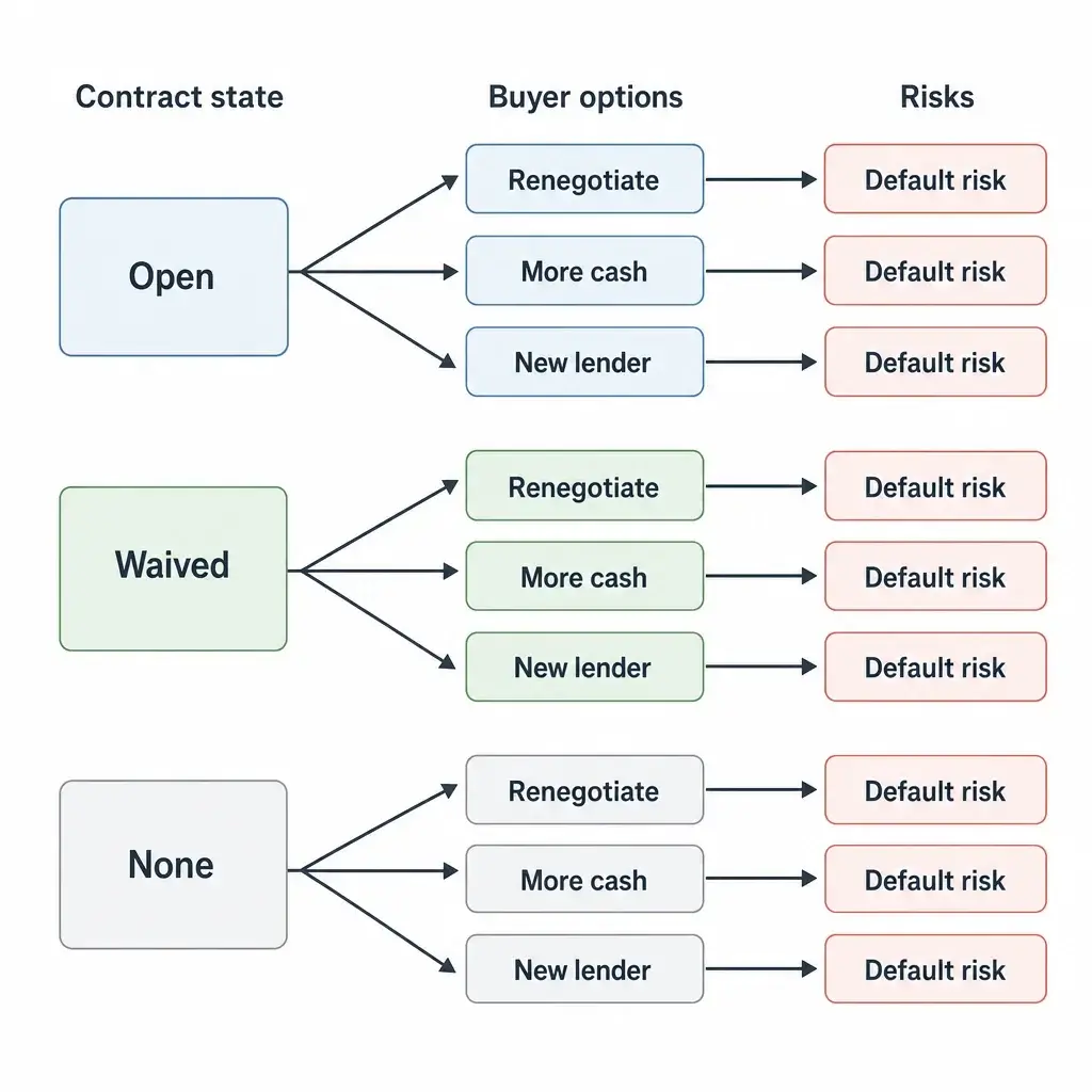 Home Appraisal When Buying A House In Ontario: Process, Cost &Amp; Low Appraisal Options 7 A Decision Tree Showing Buyer Options After A Low Appraisal Based On Contract Status.