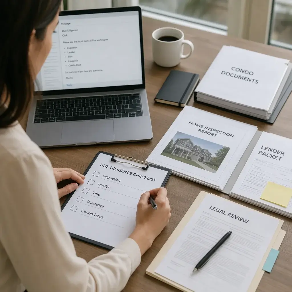 Due Diligence Period In Real Estate: Ontario Buyer &Amp; Seller Guide 4 A Buyer Organizing Inspections, Lender Documents, And Legal Review Tasks.